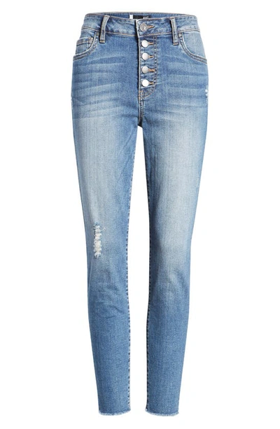 Shop Kut From The Kloth Connie High Waist Distressed Fray Hem Ankle Skinny Jeans In Reinstate