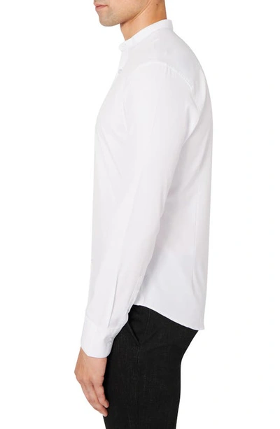 Shop Brooklyn Brigade Trim Fit Solid Band Collar Performance Stretch Dress Shirt In White