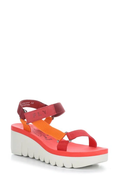 Shop Fly London Yefa Wedge Sandal In Multi/ Red