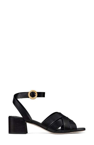 Tory Burch City Heel Ankle Strap Sandal In Perfect Black | ModeSens