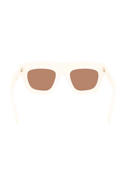 Victoria Beckham 51mm Sculptural Square Sunglasses In Ivory
