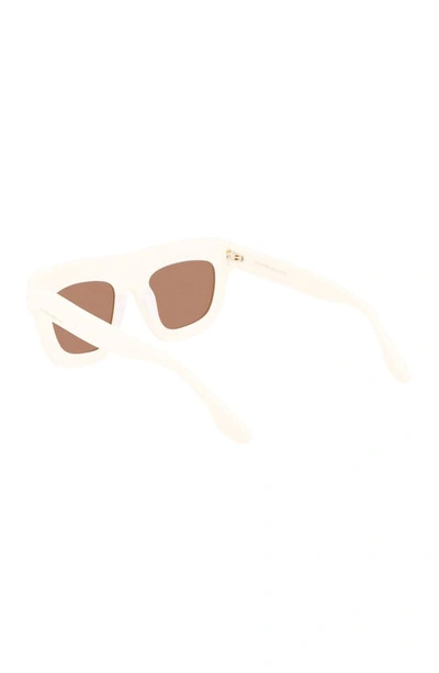 Shop Victoria Beckham 51mm Sculptural Square Sunglasses In Ivory