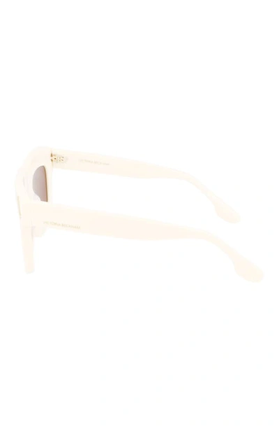 Shop Victoria Beckham 51mm Sculptural Square Sunglasses In Ivory
