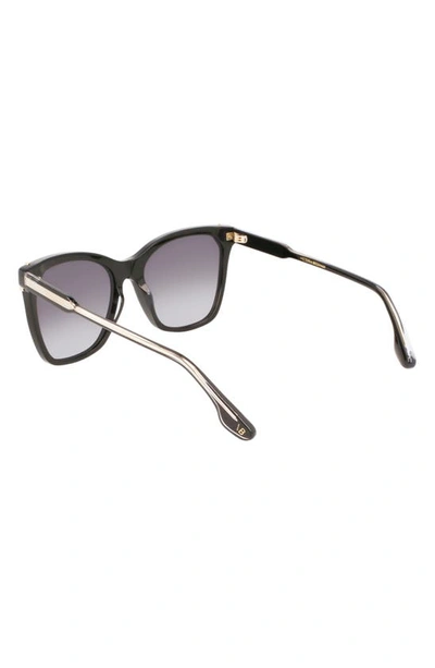 Shop Victoria Beckham Guilloché 56mm Gradient Rectangular Sunglasses In Black