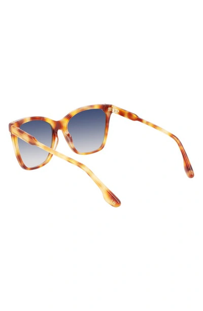 Shop Victoria Beckham Guilloché 56mm Gradient Rectangular Sunglasses In Amber Tortoise