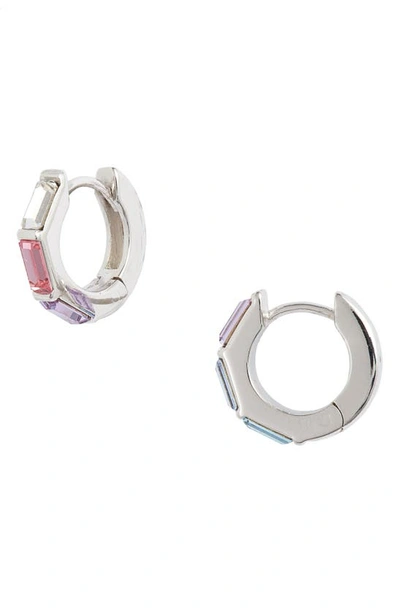 Shop Olivia Burton Rainbow Huggie Hoop Earrings In Silver