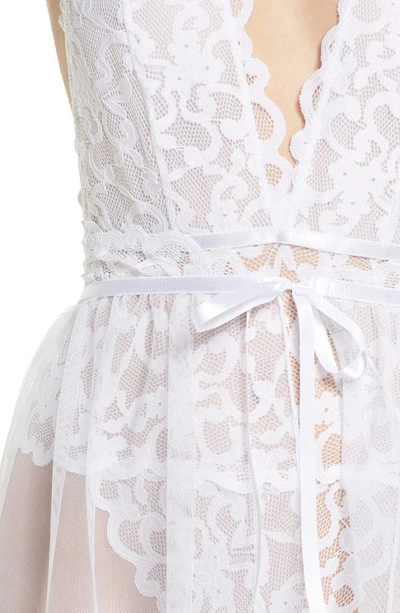 Shop Oh La La Cheri Jeana Sheer Mesh High Waist Slip Skirt In White