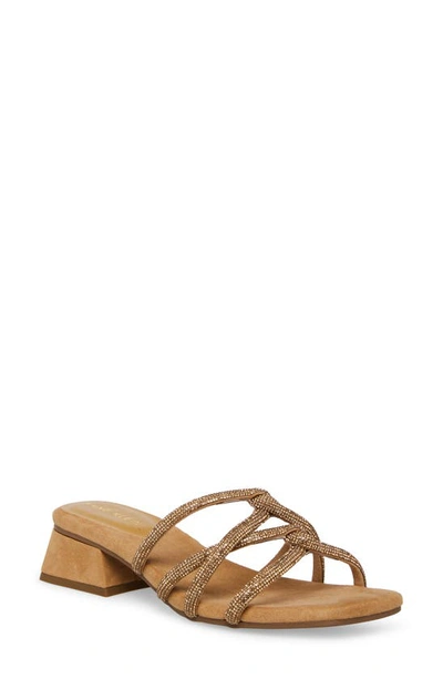 Anne Klein Nicoletta Block Heel Sandal In Gold Crystal ModeSens