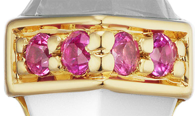 Shop Sorellina Pietra Semiprecious Stone Stud Earrings In Gold/ Silver/ Pink