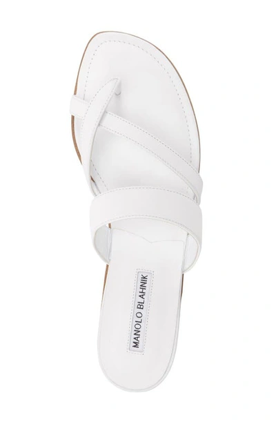Shop Manolo Blahnik Slide Sandal In White