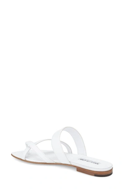 Shop Manolo Blahnik Slide Sandal In White
