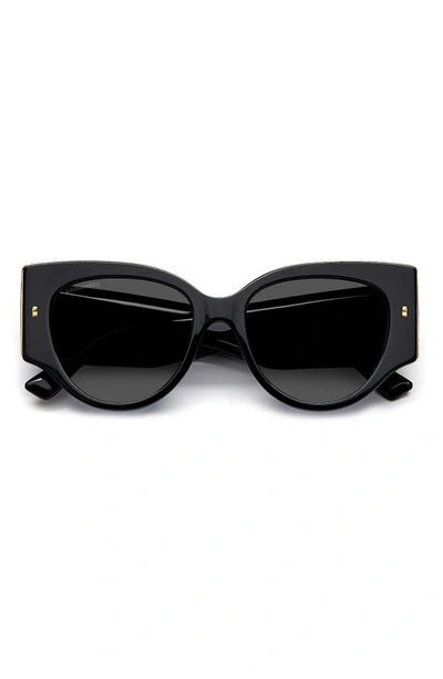 Shop Dsquared2 54mm Cat Eye Sunglasses In Black Gold / Grey