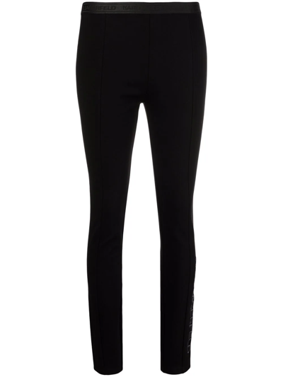 Shop Karl Lagerfeld Punto Logo Leggings In Black