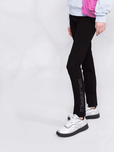 Shop Karl Lagerfeld Punto Logo Leggings In Black