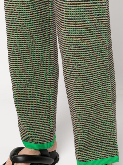 Shop Eckhaus Latta Striped Straight-leg Trousers In Green