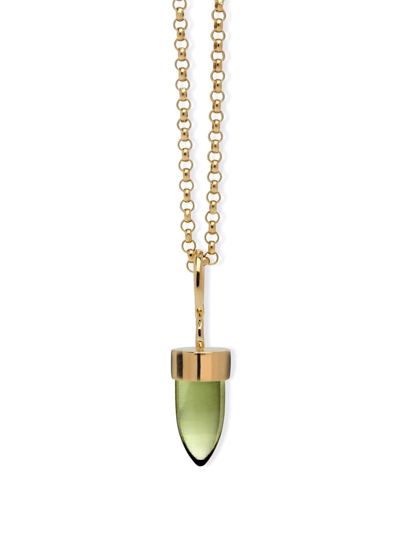 Shop Maviada 18kt Yellow Gold Mallorca Flat Peridot Pendant Necklace