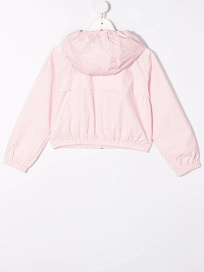 Shop Michael Kors Hooded Bomber Jacket In Pink