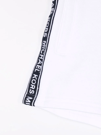Shop Michael Kors Logo Stripe Shorts In White
