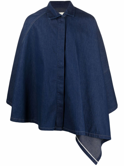 Shop Levi's Asymmetrical Denim Cape In Blue