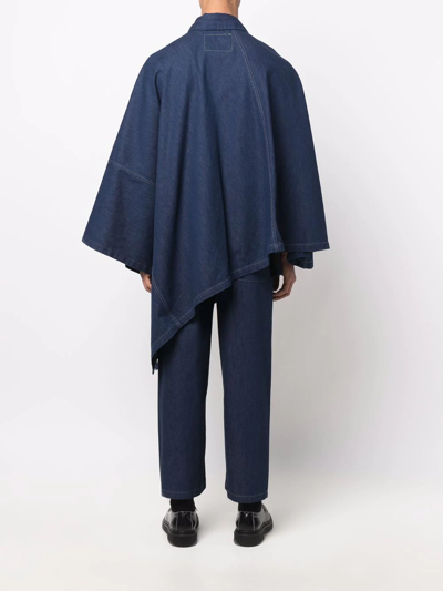 Shop Levi's Asymmetrical Denim Cape In Blue