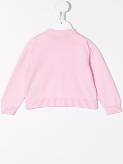 Shop Simonetta Cotton Ruffle-trim Cardigan In Pink