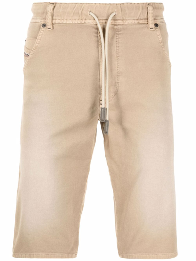 Shop Diesel Drawstring Slim-cut Shorts In Neutrals