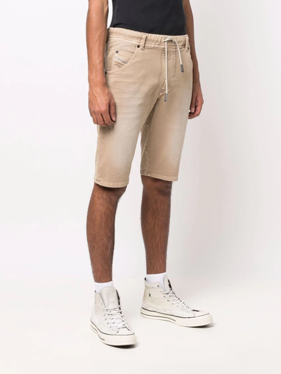 Shop Diesel Drawstring Slim-cut Shorts In Neutrals