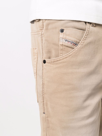 Shop Diesel Drawstring Slim-cut Shorts In Neutrals