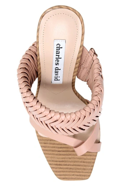 Shop Charles David Horatio Block Heel Leather Sandal In Pink Clay