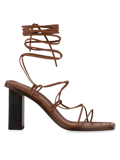 Shop Frame Women's Le Doheny Leather Ankle-strap Sandals In Tobacco