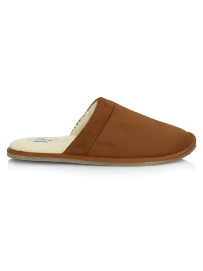 Shop Saks Fifth Avenue Men's Collection Scuff Slippers In Chestnut