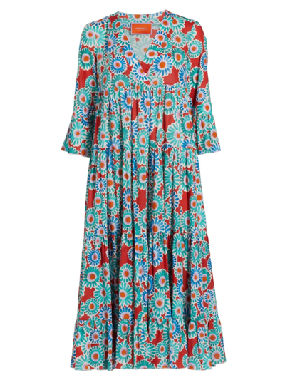 Shop La Doublej Women's Edition 28 Jennifer Jane Crazy Daisy-print Tiered Maxi Dress
