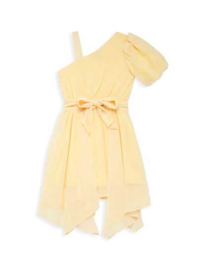 Shop Habitual Girl's Polka Dot-print Maxi Dress In Yellow