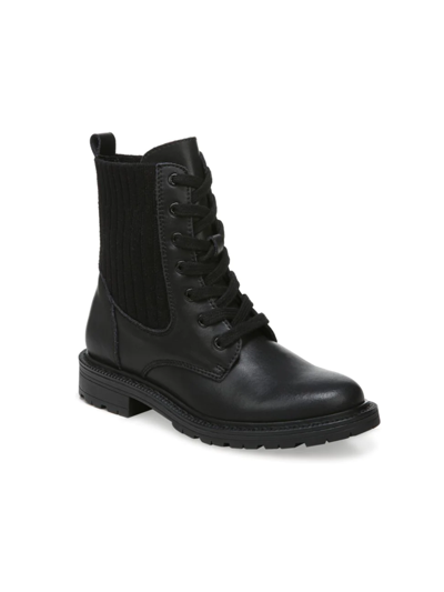 Shop Sam Edelman Little Girl's & Girl's Lydell Mini Leather Combat Boots In Black