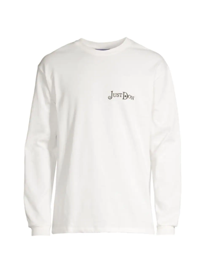 Shop Just Don Logo Long-sleeved T-shirt In White
