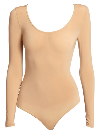 Shop Wolford Women's Buenos Aires String Bodysuit In Sahara