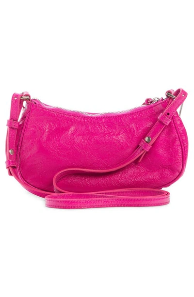 Shop Balenciaga Mini Le Cagole Leather Crossbody In Lipstick Pink