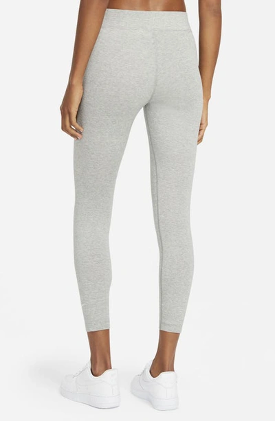 Shop Nike Sportswear Essential 7/8 Leggings In Dark Grey Heather/ White
