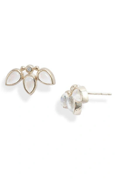 Shop Anzie Micro Bouquet White Sapphire Stud Earrings