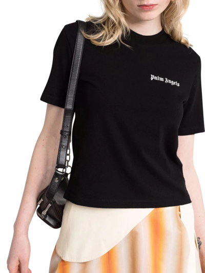 Shop Palm Angels Logo-print Short-sleeve T-shirt In Black