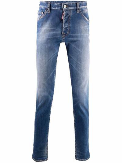 Dsquared2 Stonewashed Skinny Jeans In Oituz Blk Redgd