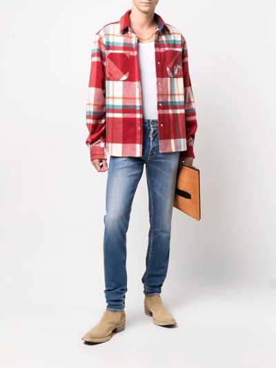 Dsquared2 Stonewashed Skinny Jeans In Oituz Blk Redgd