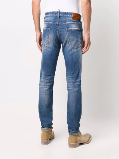 Dsquared2 Stonewashed Skinny Jeans In Oituz Blk Redgd