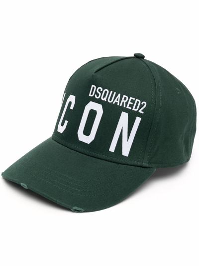 Shop Dsquared2 Icon Logo-embroidered Cap Dark Green