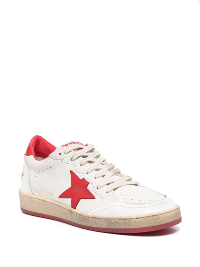 Shop Golden Goose Ball Star Leather Sneakers In Yellow