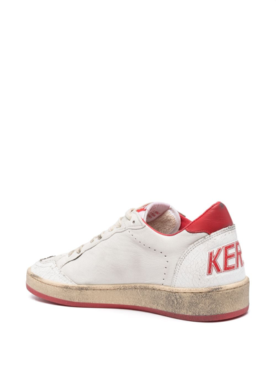 Shop Golden Goose Ball Star Leather Sneakers In Yellow