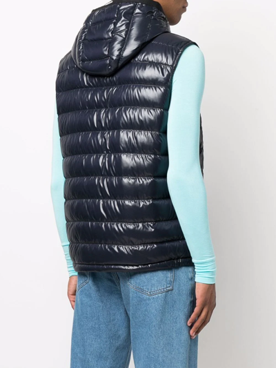 Shop Moncler Logo-patch Padded Gilet In White/silver