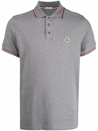 Shop Moncler Piqué Logo-patch Polo Shirt In White