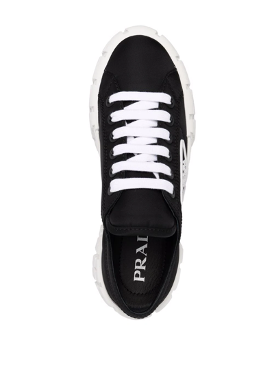Shop Prada Double Wheel Sneakers In Black