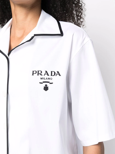 Shop Prada Logo-print Shirt In Black